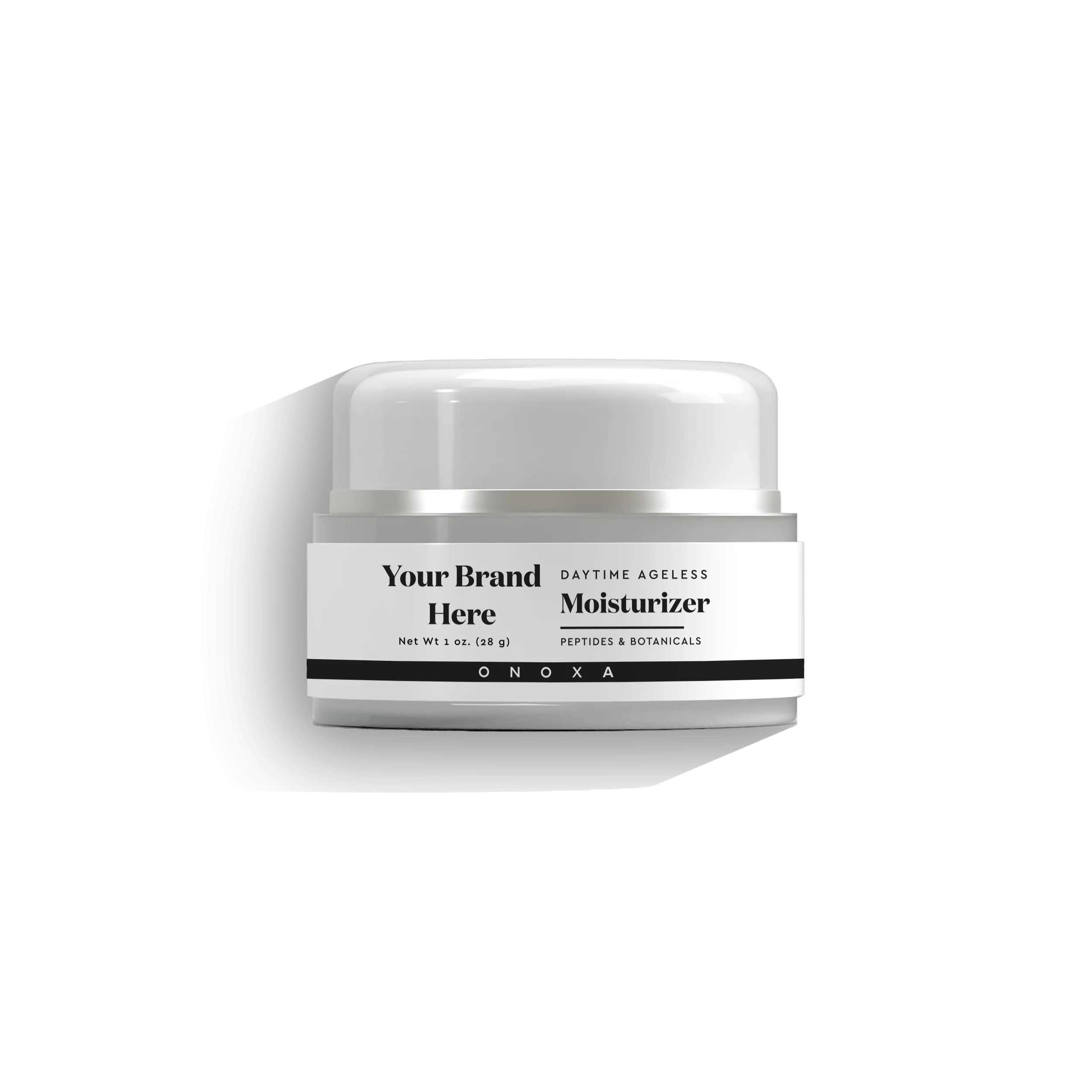 Onoxa private label daytime ageless moisturizer with peptides and botanicals in 1 oz (28g) jar