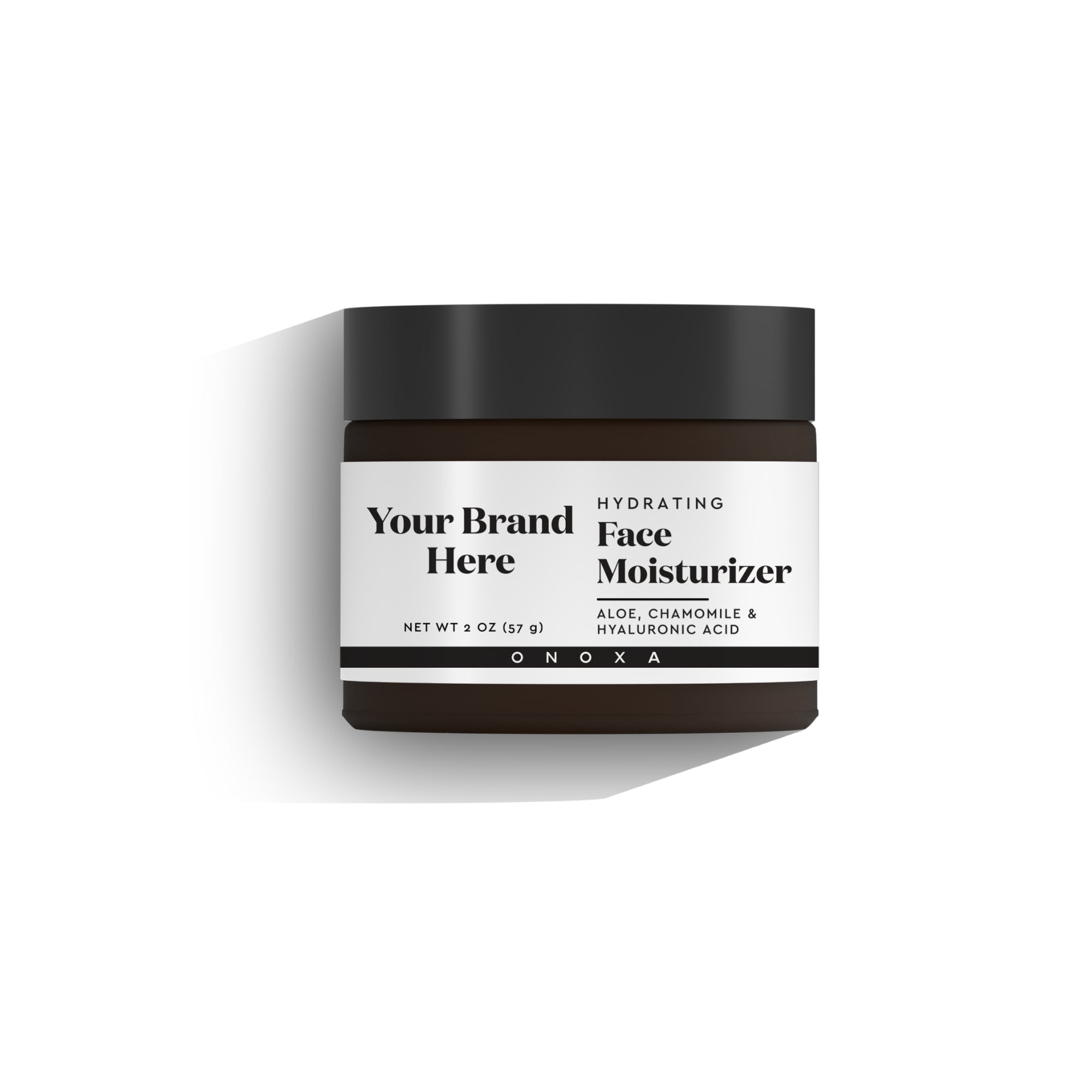 Onoxa custom label hydrating face moisturizer with aloe, chamomile and hyaluronic acid in 2 oz (57g) 