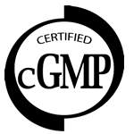 Certified cGMP logo in black on a white background